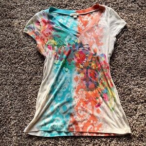 Funky Y2K Peace Sign Shirt One World Women Large